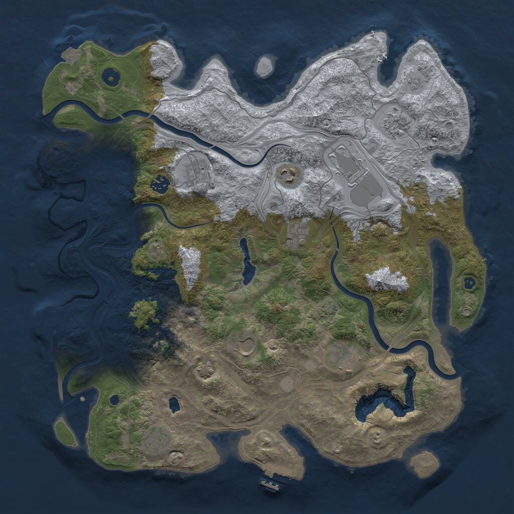 Rust Map: Procedural Map, Size: 4250, Seed: 18610001, 16 Monuments