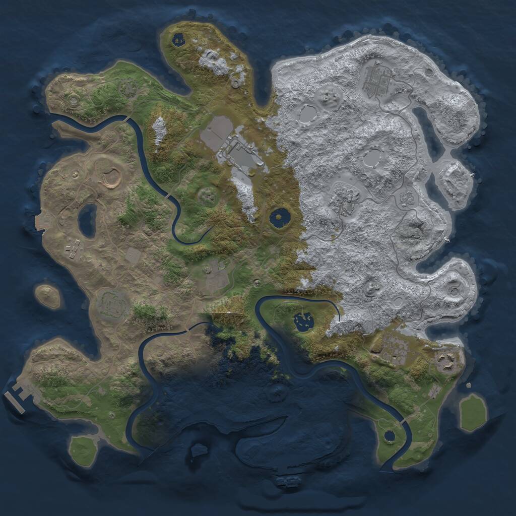 Rust Map: Procedural Map, Size: 3900, Seed: 15404169, 16 Monuments