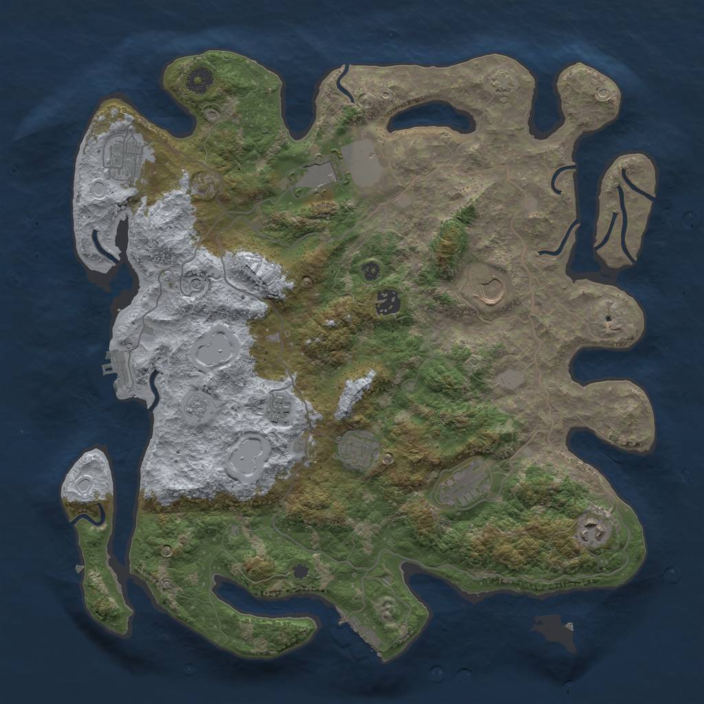 Rust Map: Procedural Map, Size: 4000, Seed: 94878599, 16 Monuments