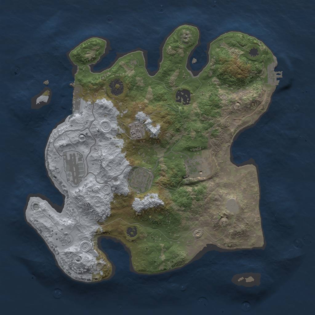 Rust Map: Procedural Map, Size: 3000, Seed: 16313, 11 Monuments