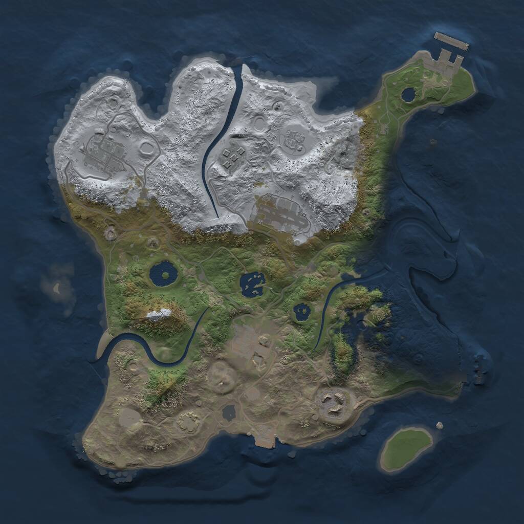 Rust Map: Procedural Map, Size: 3000, Seed: 6663, 12 Monuments