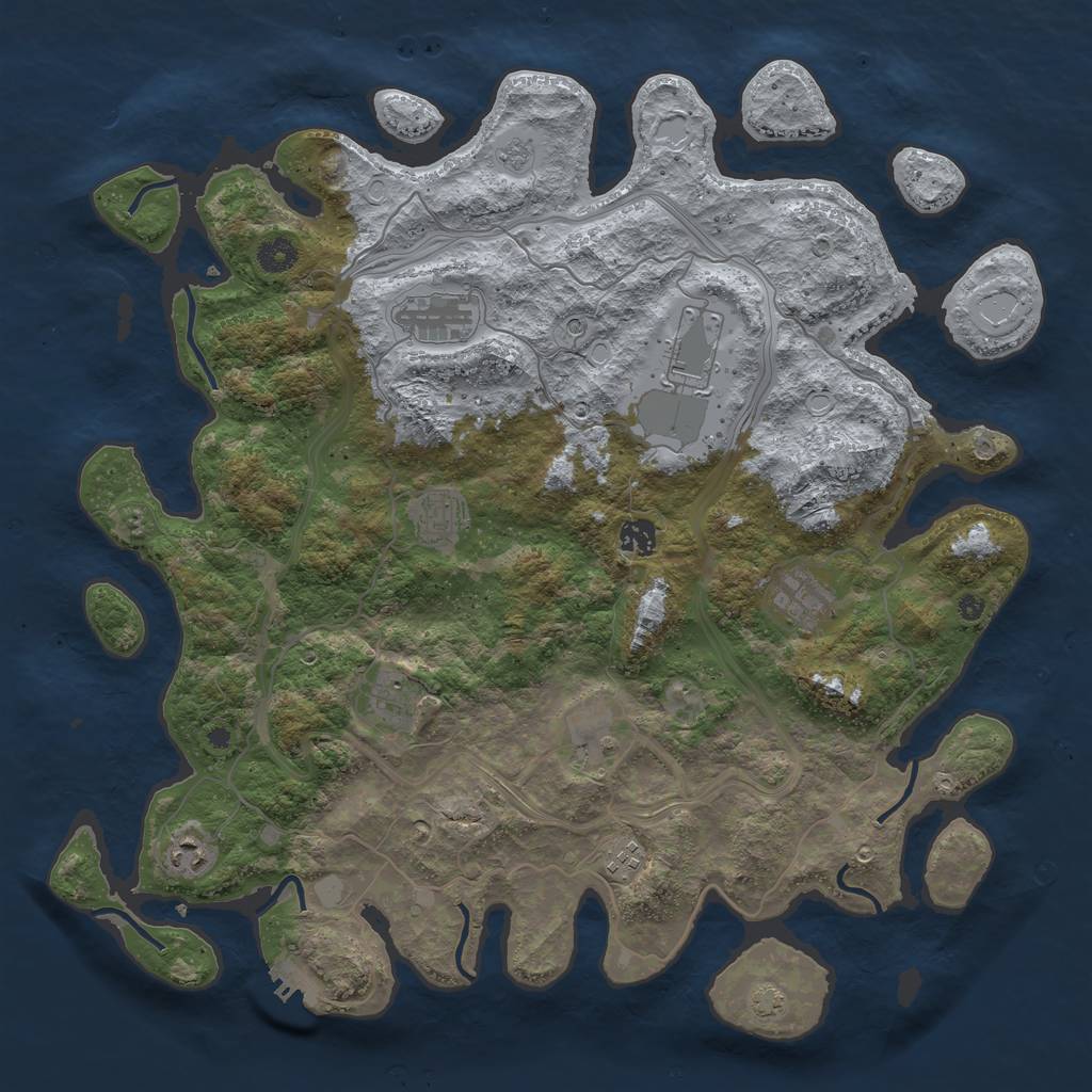 Rust Map: Procedural Map, Size: 4300, Seed: 50921319, 16 Monuments