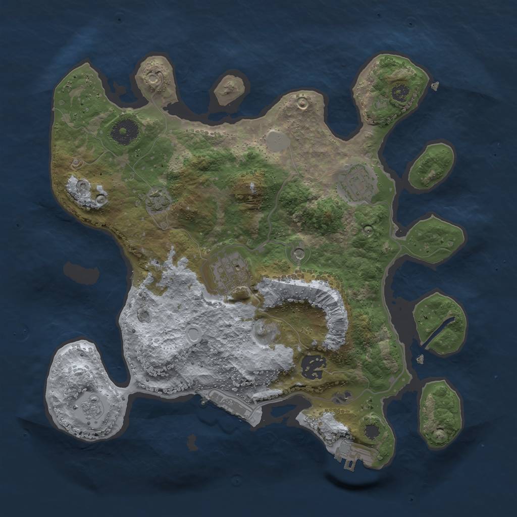Rust Map: Procedural Map, Size: 3000, Seed: 1591107699, 11 Monuments