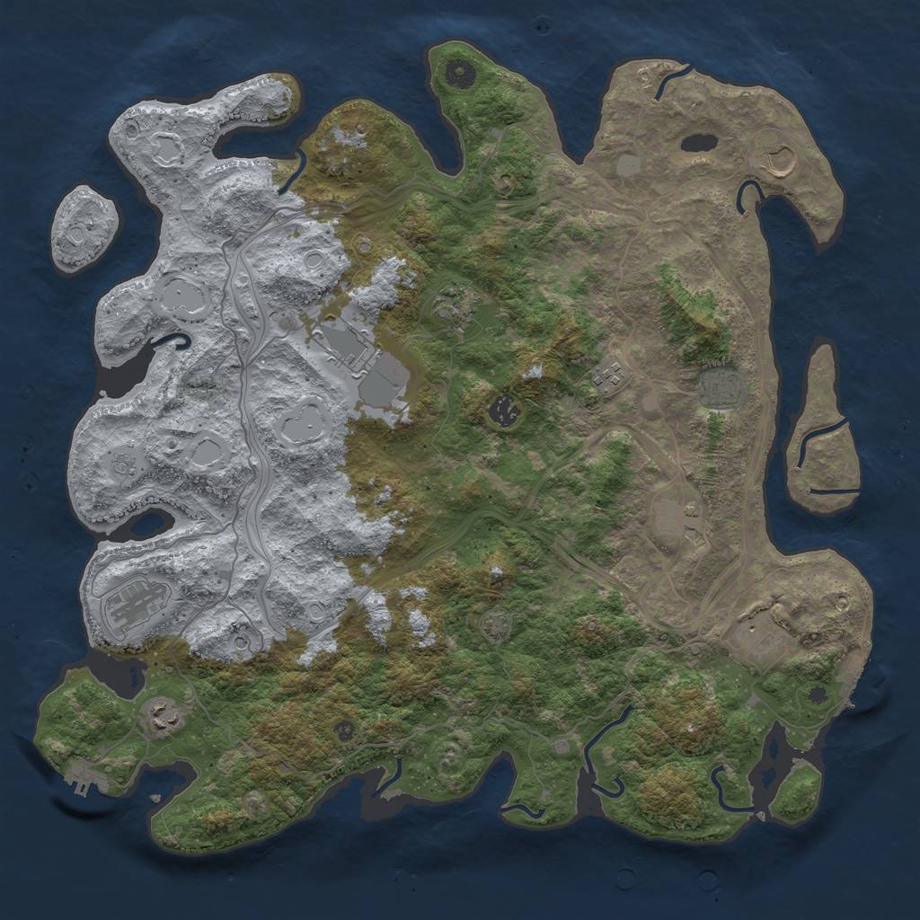 Rust Map: Procedural Map, Size: 4500, Seed: 21939937, 18 Monuments