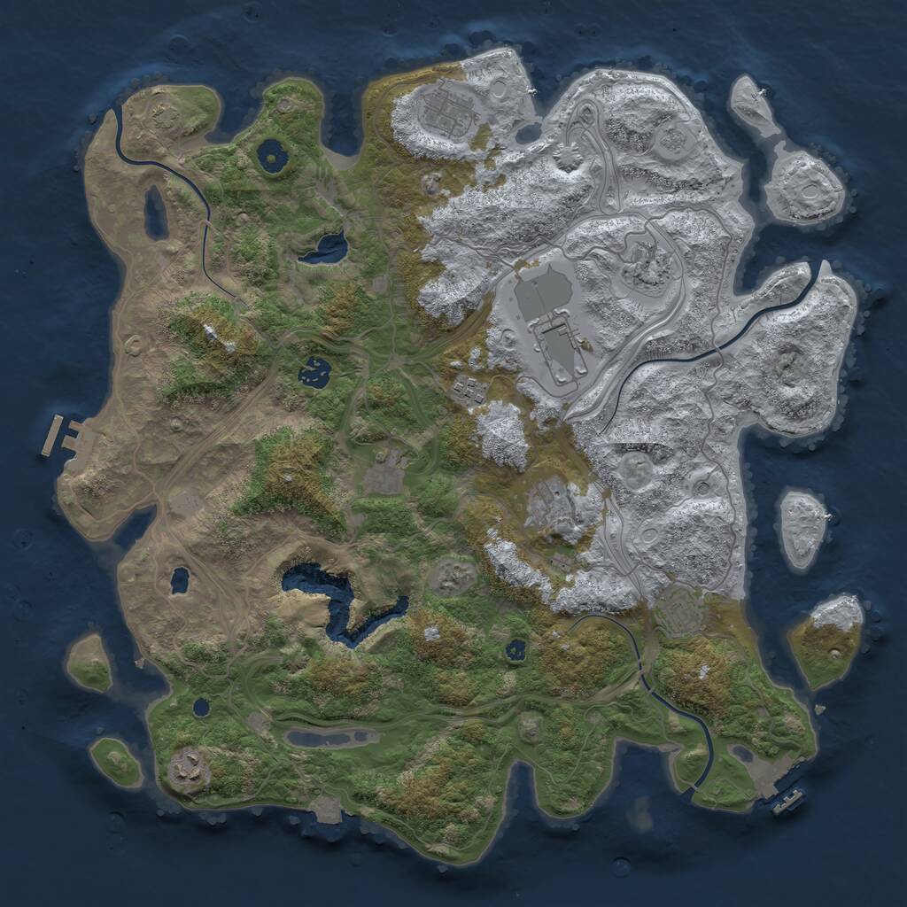 Rust Map: Procedural Map, Size: 4300, Seed: 37419337, 15 Monuments
