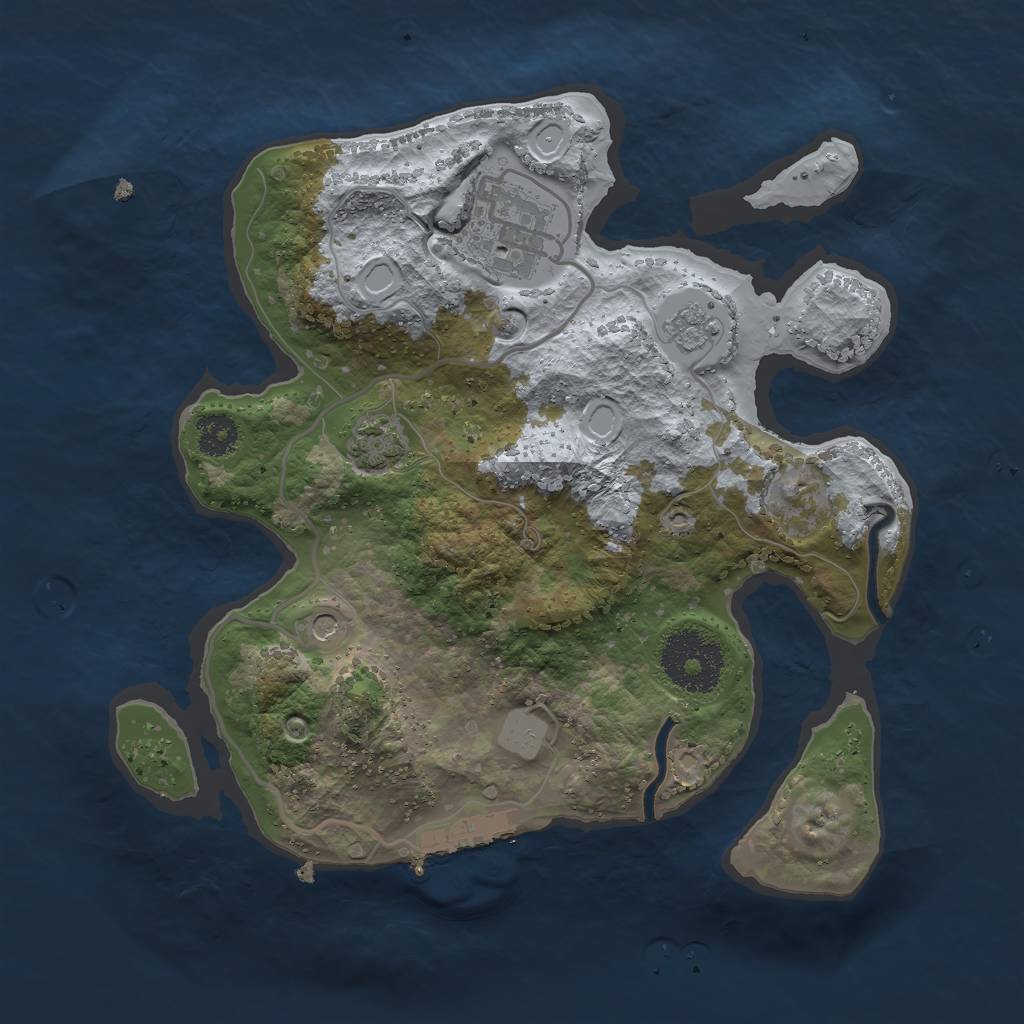 Rust Map: Procedural Map, Size: 2500, Seed: 6078132, 8 Monuments