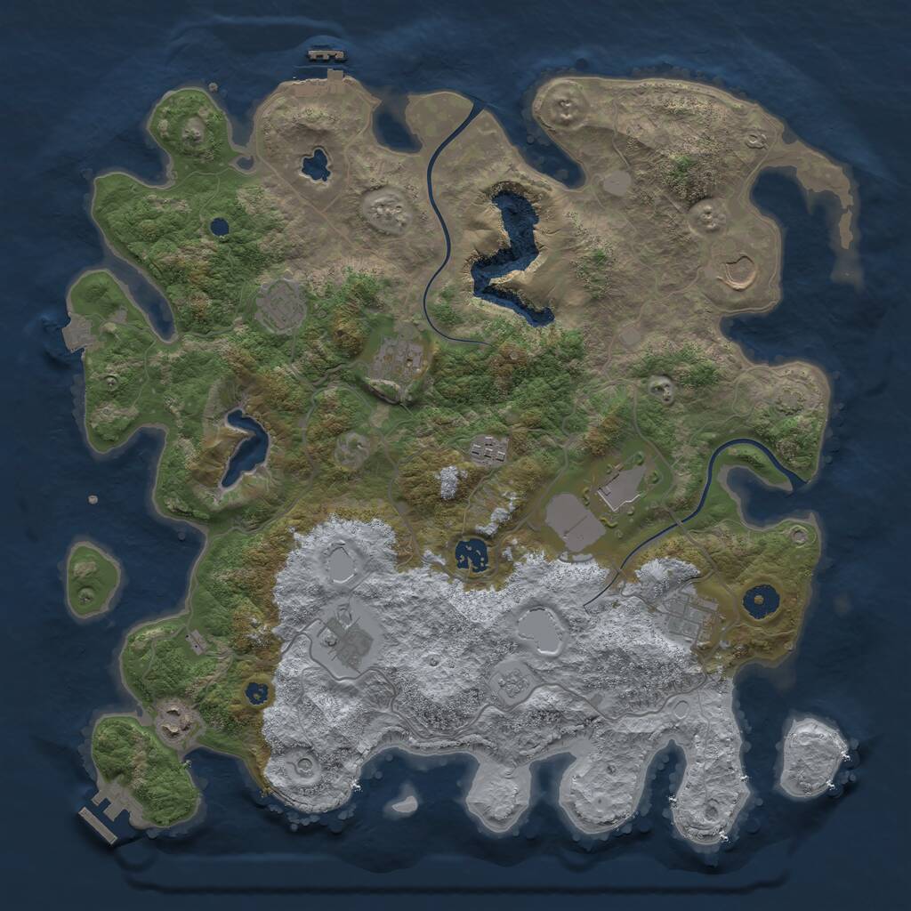 Rust Map: Procedural Map, Size: 4000, Seed: 574871705, 15 Monuments