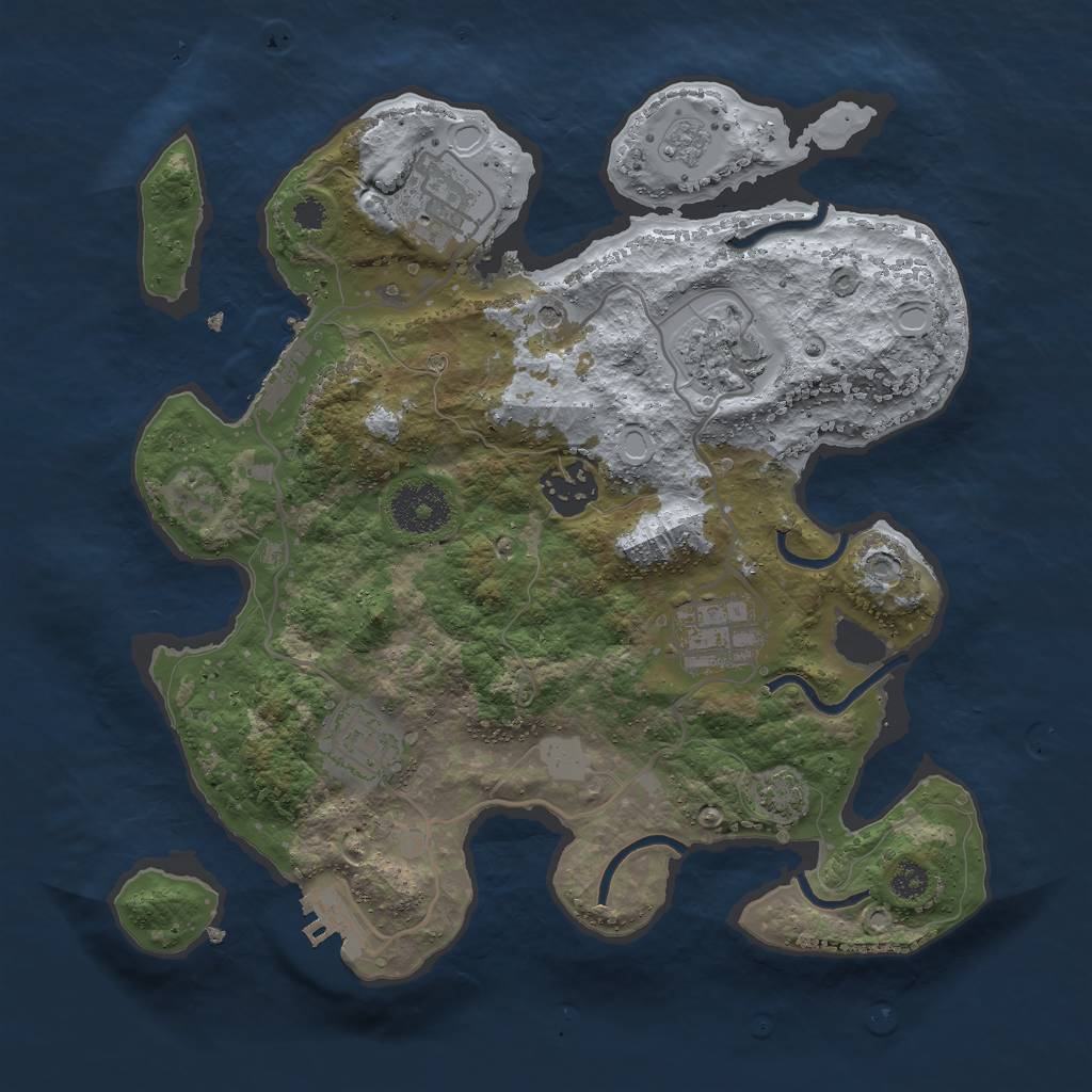 Rust Map: Procedural Map, Size: 3000, Seed: 19201, 13 Monuments