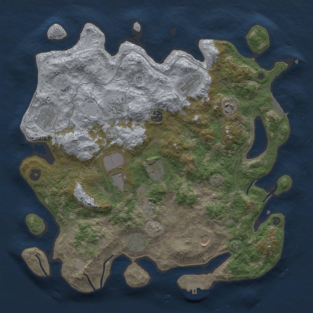 Rust Map: Procedural Map, Size: 4000, Seed: 2066267760, 18 Monuments