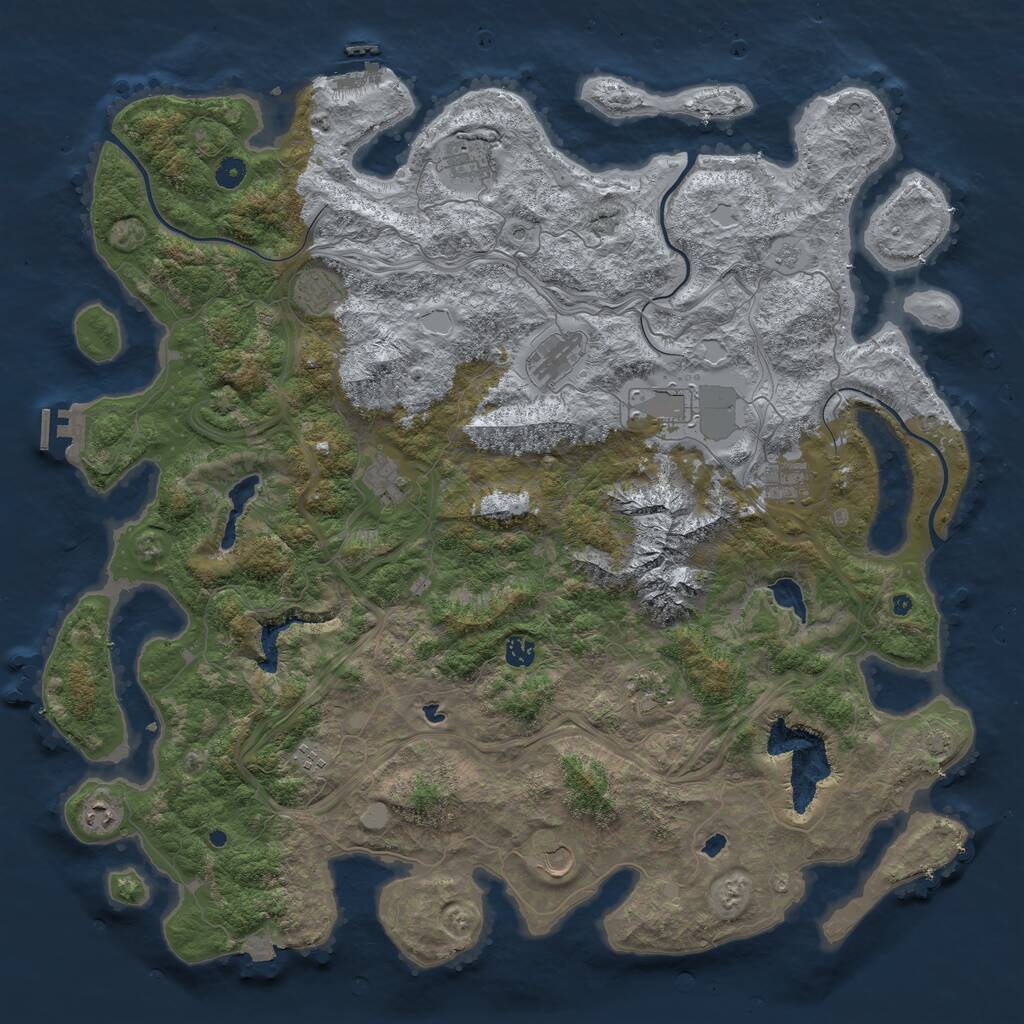 Rust Map: Procedural Map, Size: 5000, Seed: 404243457, 17 Monuments