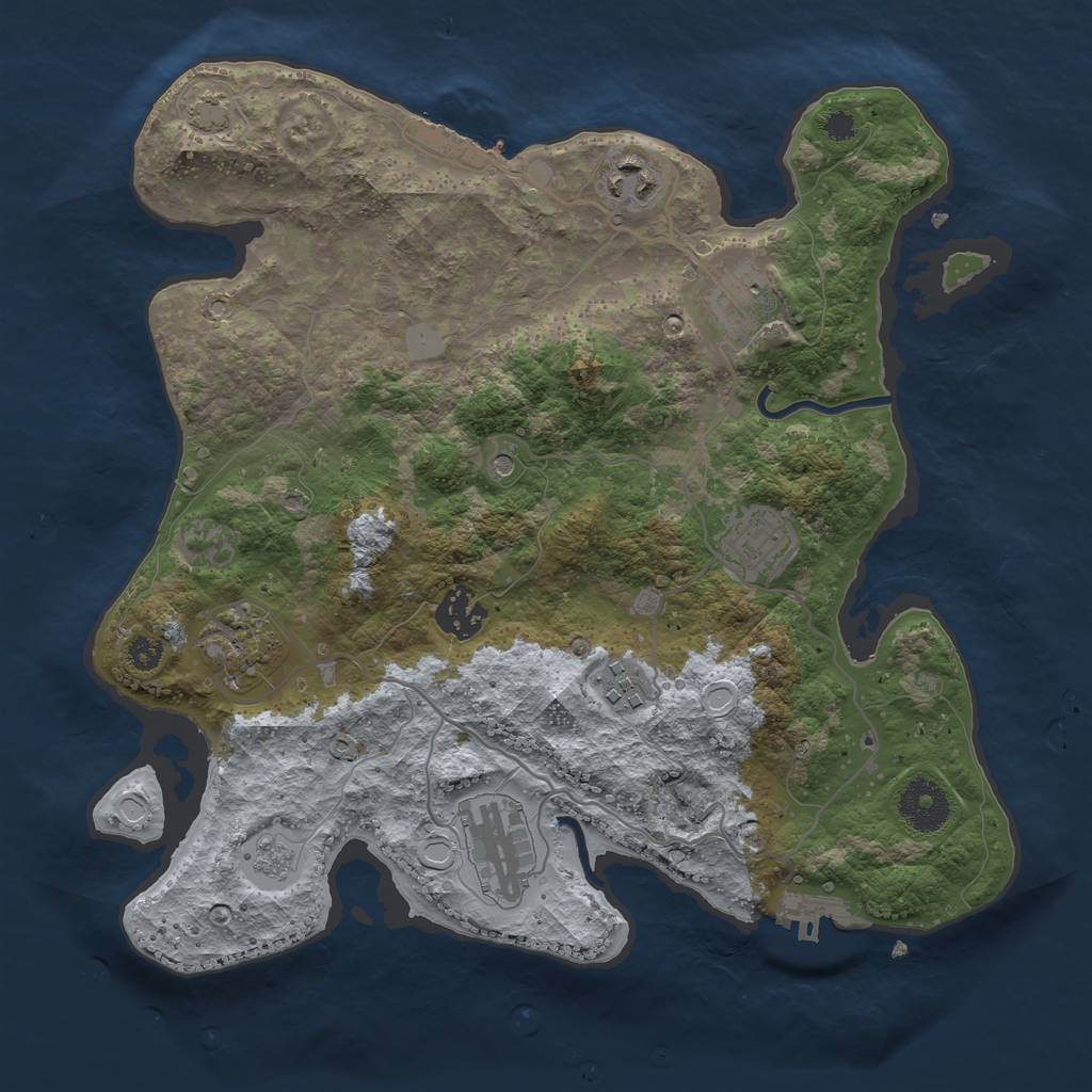 Rust Map: Procedural Map, Size: 3250, Seed: 869869869, 15 Monuments