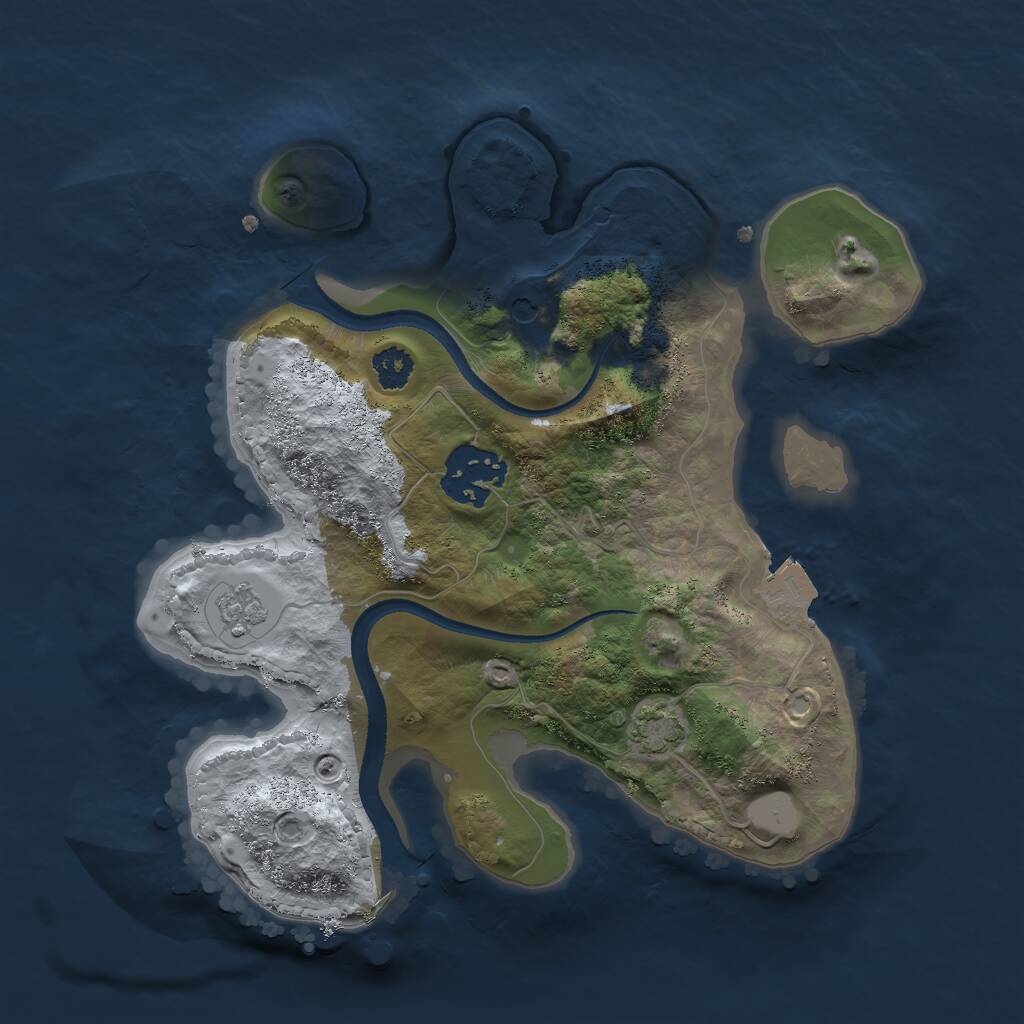 Rust Map: Procedural Map, Size: 2500, Seed: 134, 5 Monuments