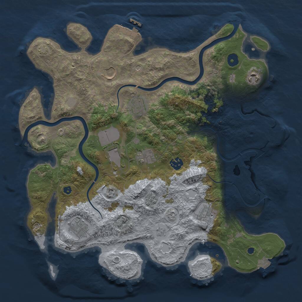 Rust Map: Procedural Map, Size: 3700, Seed: 168822121, 15 Monuments