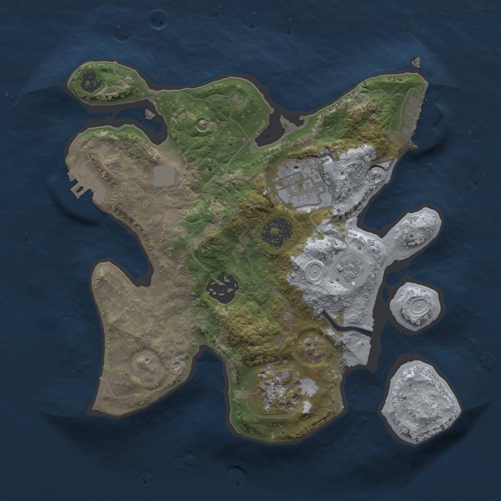 Rust Map: Procedural Map, Size: 2500, Seed: 5676, 9 Monuments