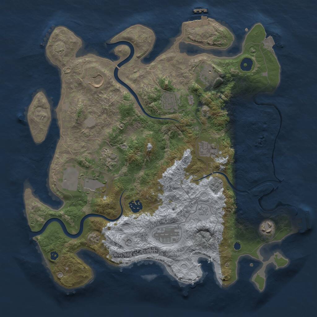 Rust Map: Procedural Map, Size: 3700, Seed: 1562002899, 16 Monuments