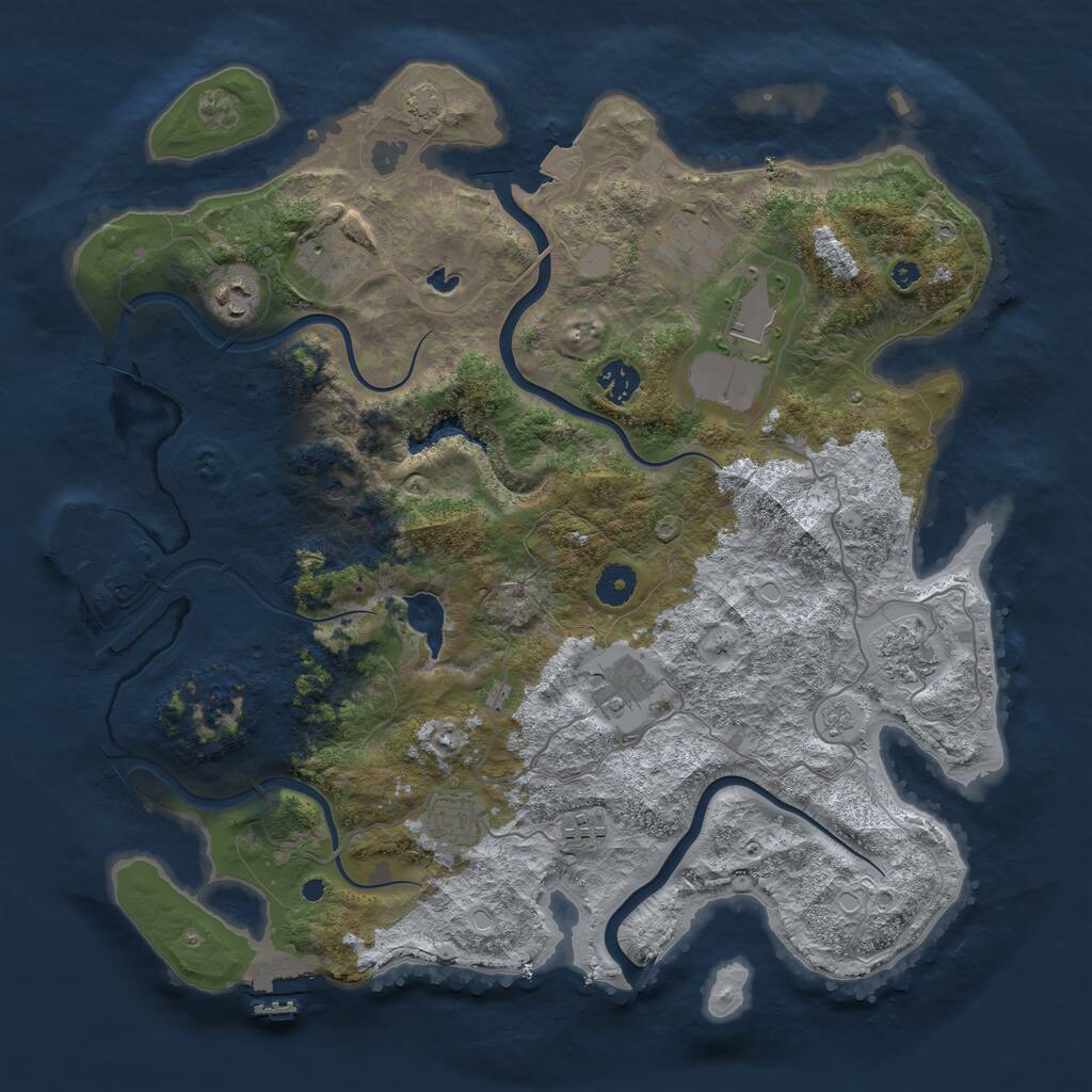 Rust Map: Procedural Map, Size: 4000, Seed: 18409970, 15 Monuments
