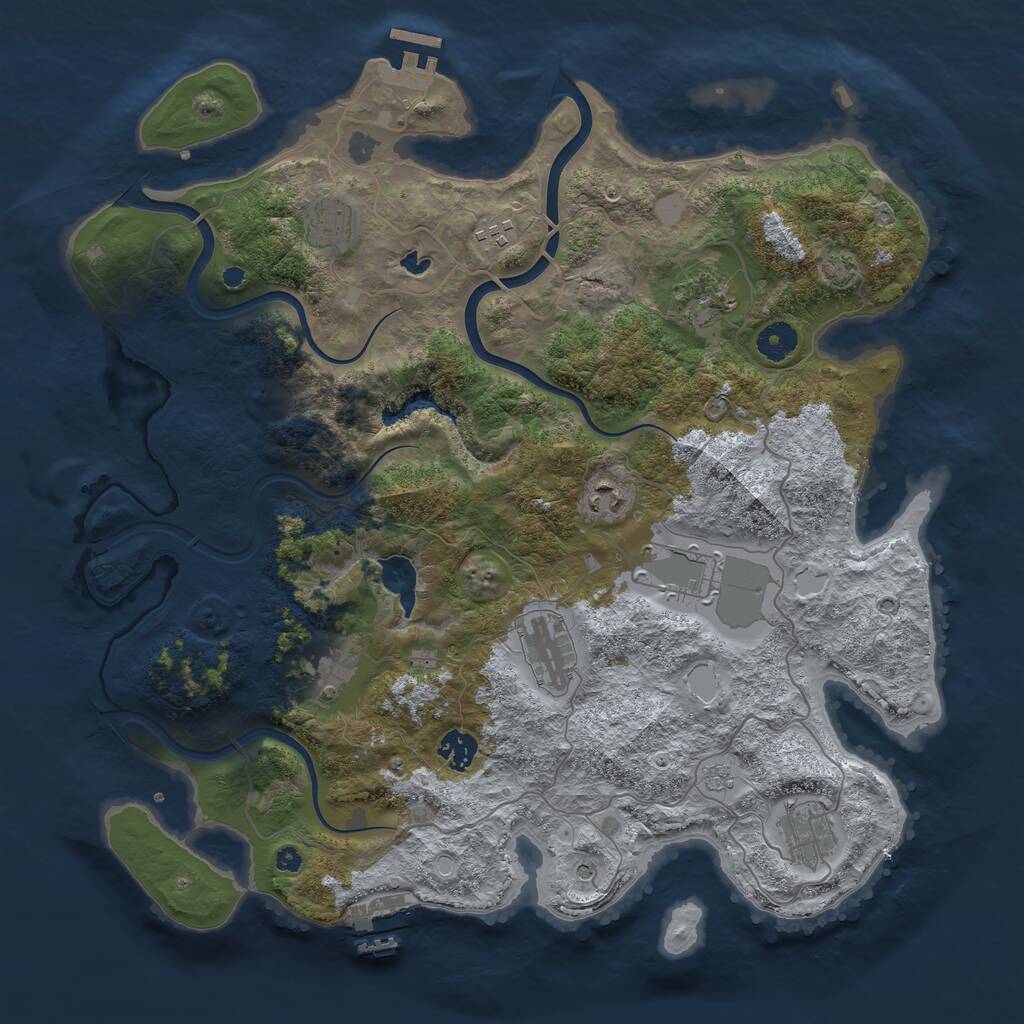 Rust Map: Procedural Map, Size: 4000, Seed: 18409970, 15 Monuments