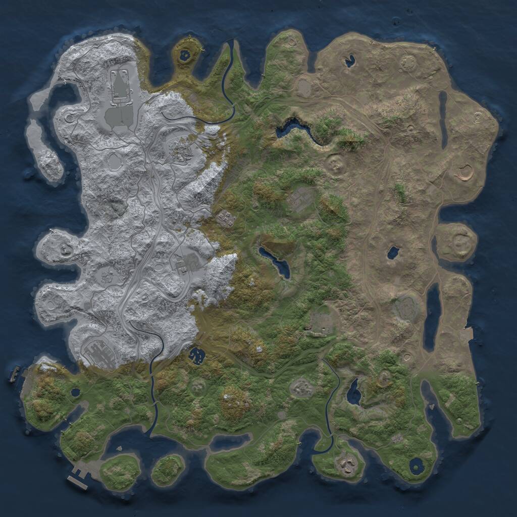 Rust Map: Procedural Map, Size: 4800, Seed: 722072507, 17 Monuments