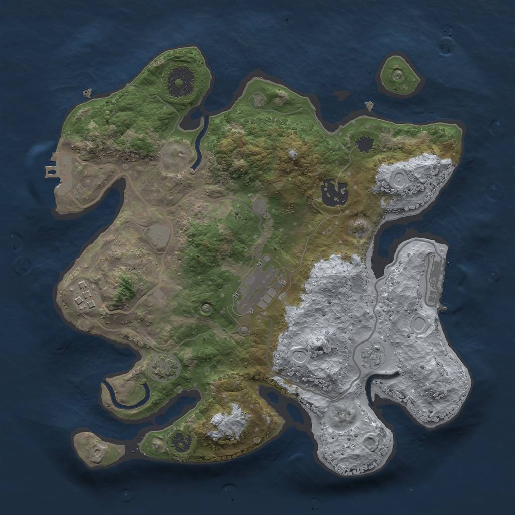 Rust Map: Procedural Map, Size: 2700, Seed: 1794593767, 10 Monuments