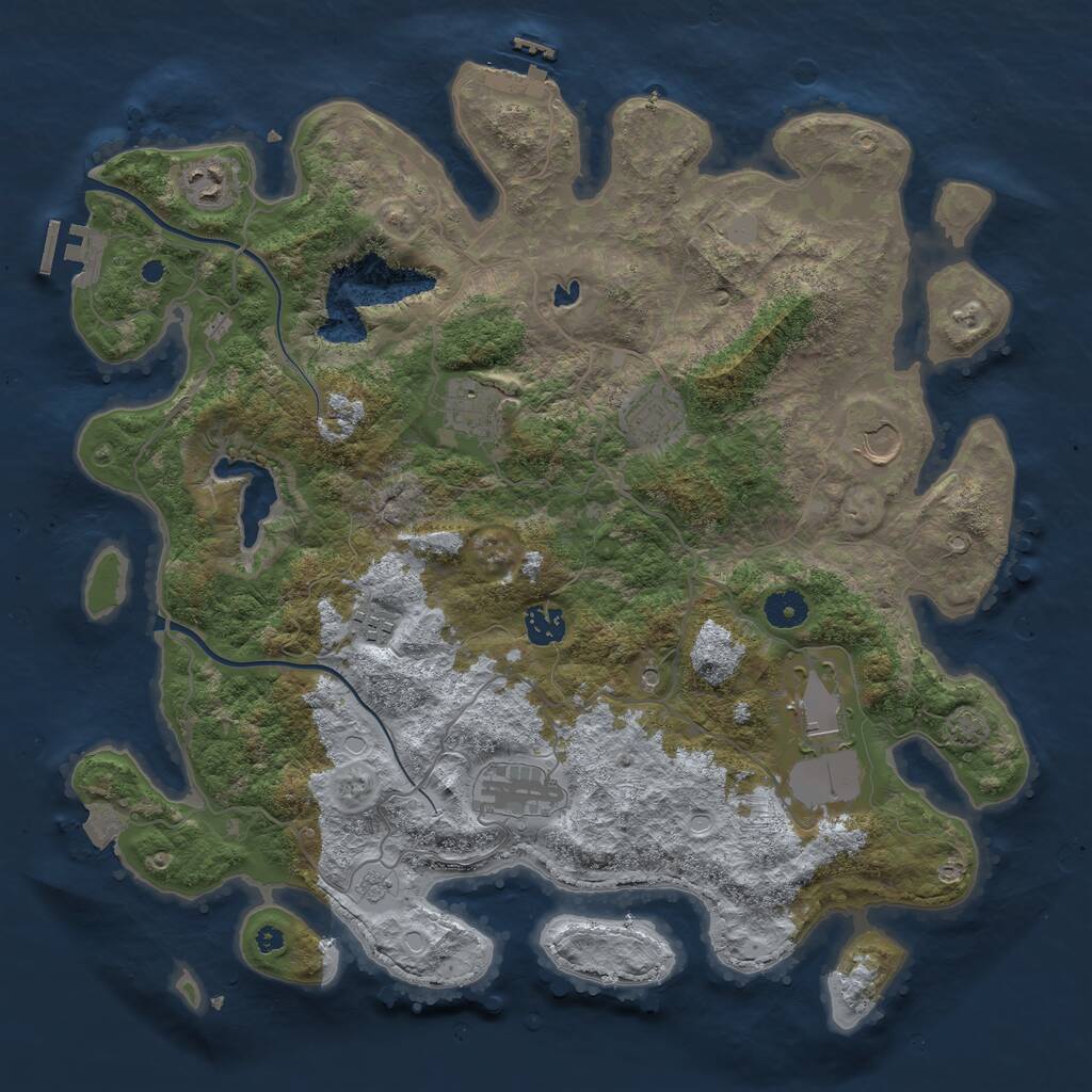 Rust Map: Procedural Map, Size: 4000, Seed: 1515447859, 14 Monuments