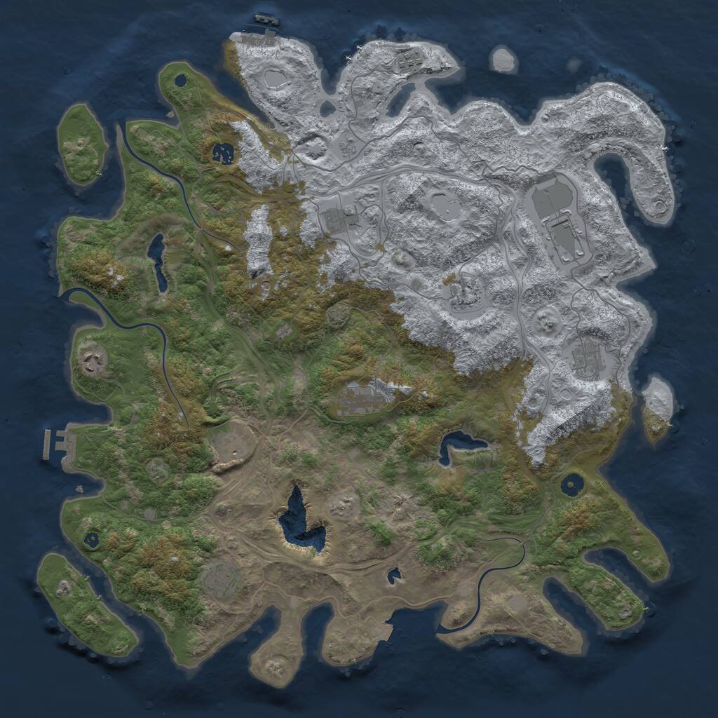 Rust Map: Procedural Map, Size: 4800, Seed: 1388649242, 16 Monuments