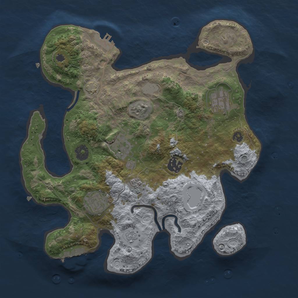 Rust Map: Procedural Map, Size: 3000, Seed: 103630742, 12 Monuments