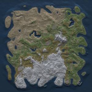 Thumbnail Rust Map: Procedural Map, Size: 5000, Seed: 114514, 17 Monuments