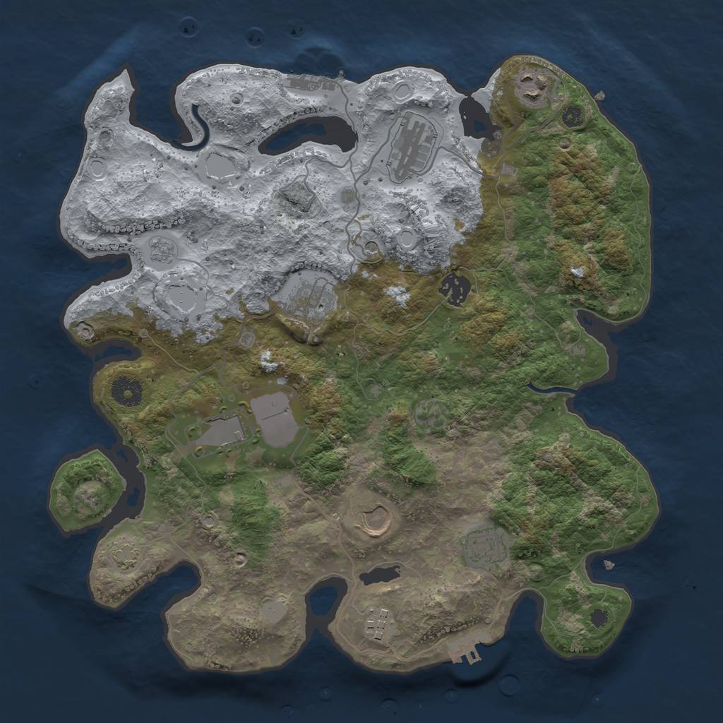 Rust Map: Procedural Map, Size: 3500, Seed: 226475673, 16 Monuments