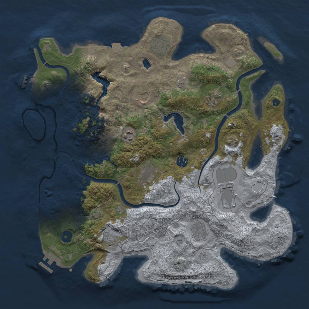 Rust Map: Procedural Map, Size: 4000, Seed: 66573, 16 Monuments