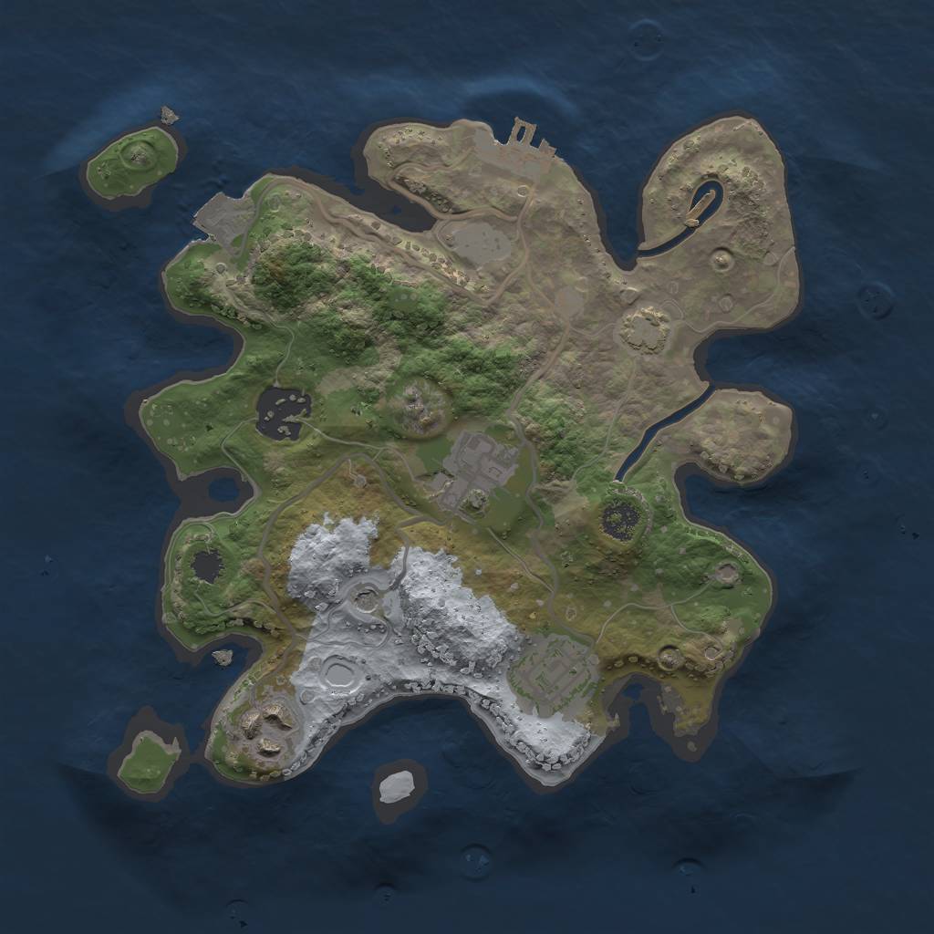 Rust Map: Procedural Map, Size: 2500, Seed: 2010207806, 10 Monuments