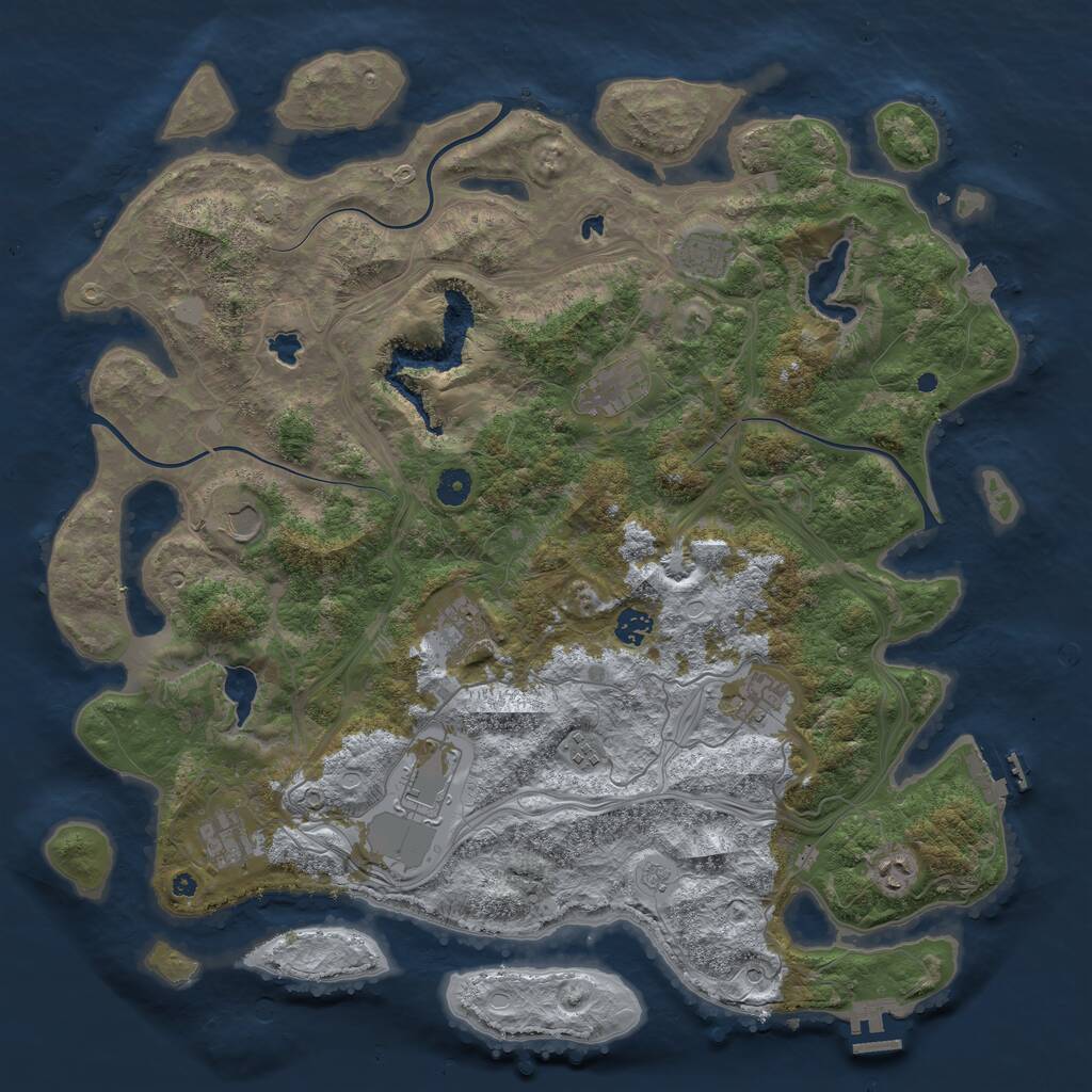 Rust Map: Procedural Map, Size: 4500, Seed: 1757076836, 16 Monuments