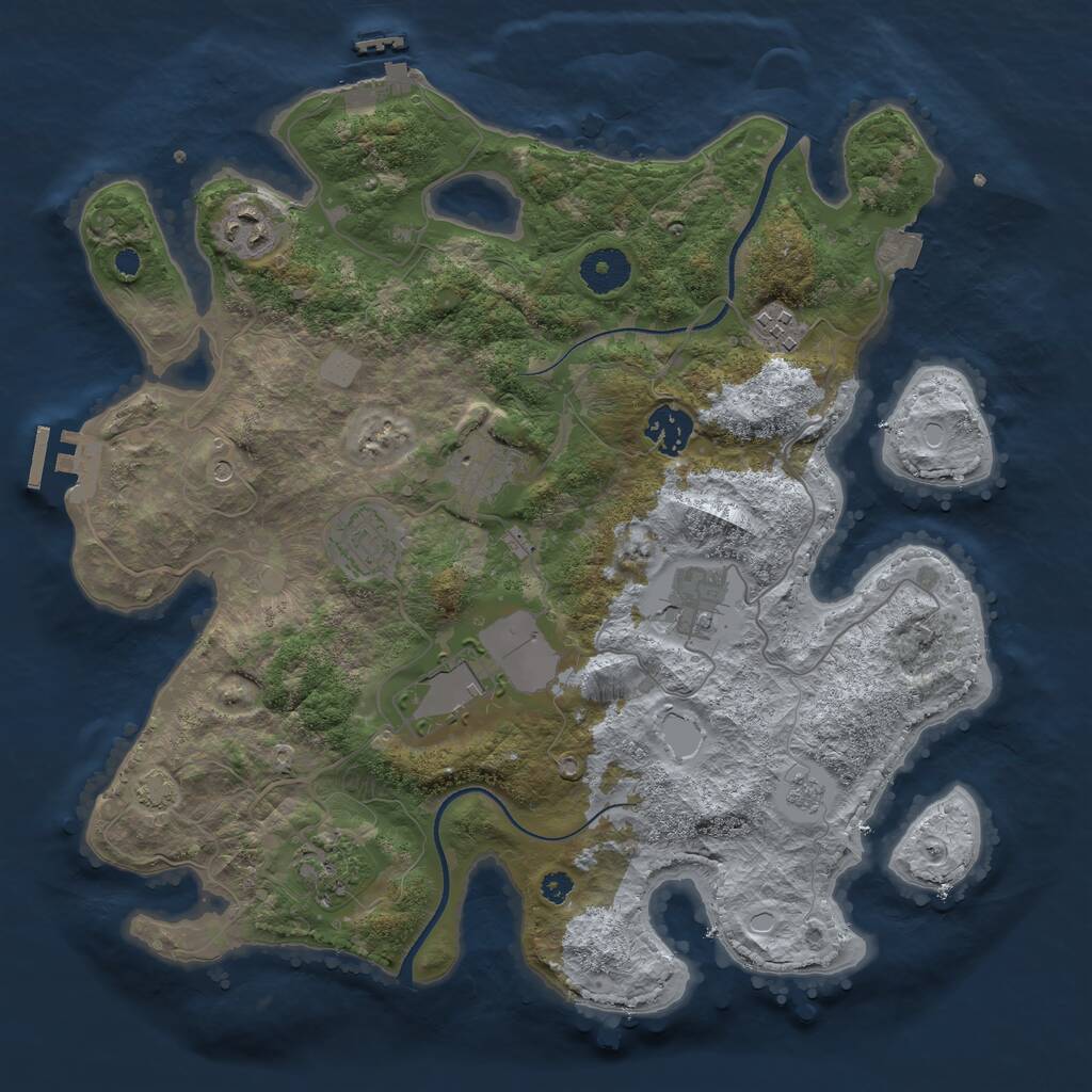 Rust Map: Procedural Map, Size: 3500, Seed: 13868, 14 Monuments
