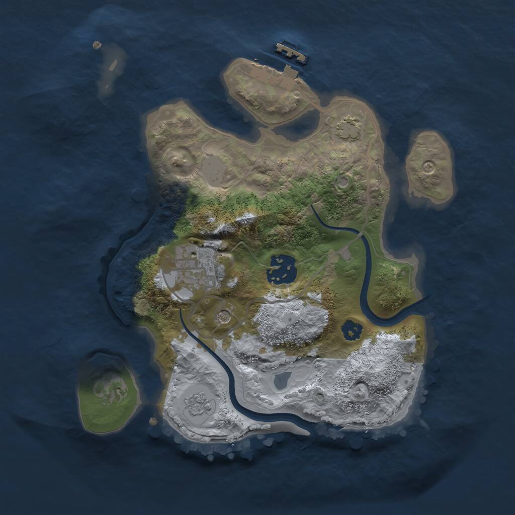 Rust Map: Procedural Map, Size: 2500, Seed: 895166271, 7 Monuments