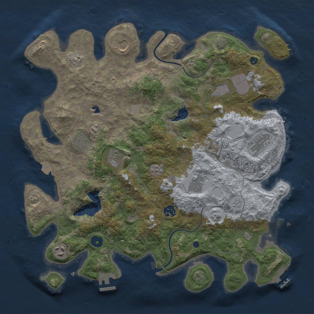 Rust Map: Procedural Map, Size: 4000, Seed: 34528907, 15 Monuments
