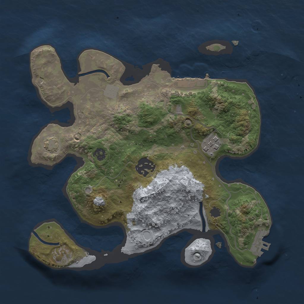 Rust Map: Procedural Map, Size: 2500, Seed: 660434057, 8 Monuments