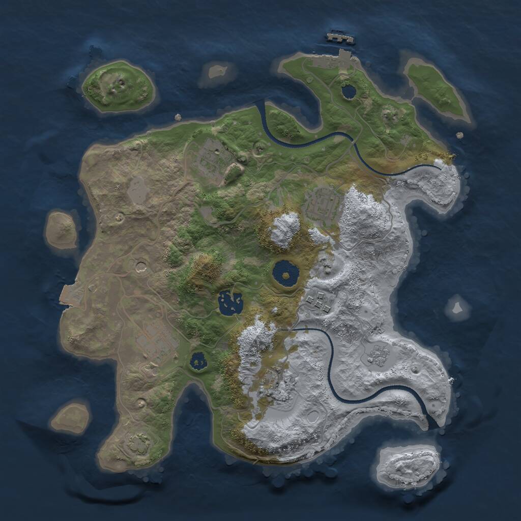 Rust Map: Procedural Map, Size: 3000, Seed: 52328, 11 Monuments