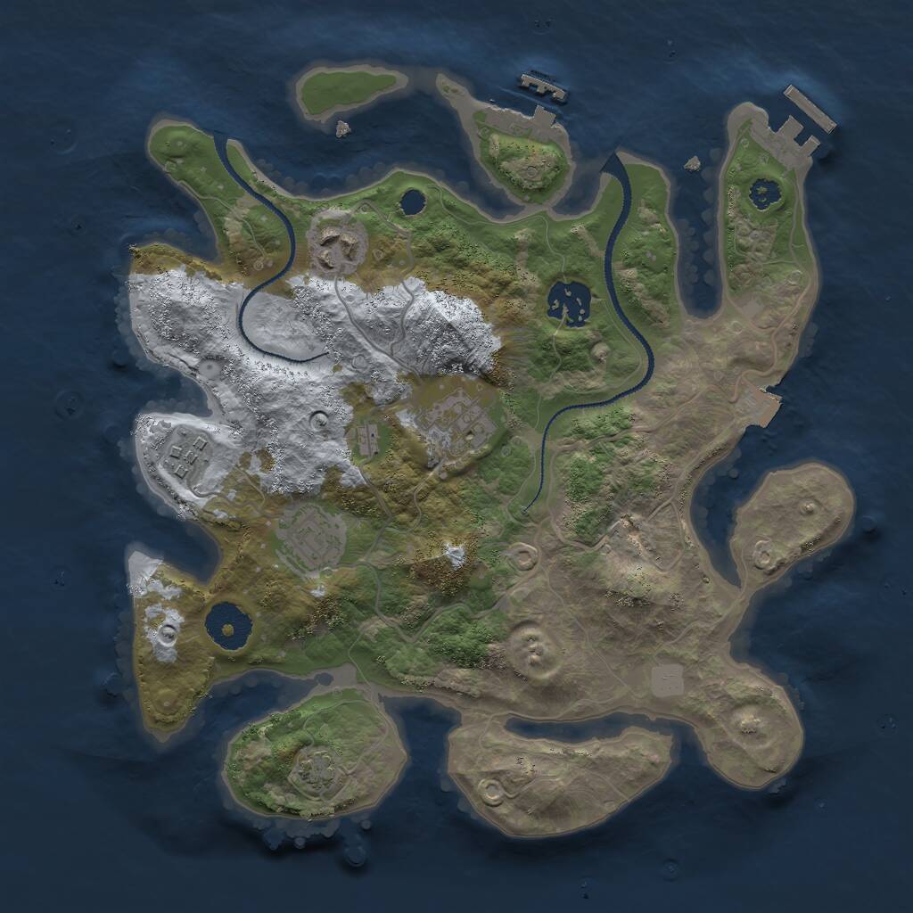 Rust Map: Procedural Map, Size: 3000, Seed: 1503265468, 9 Monuments