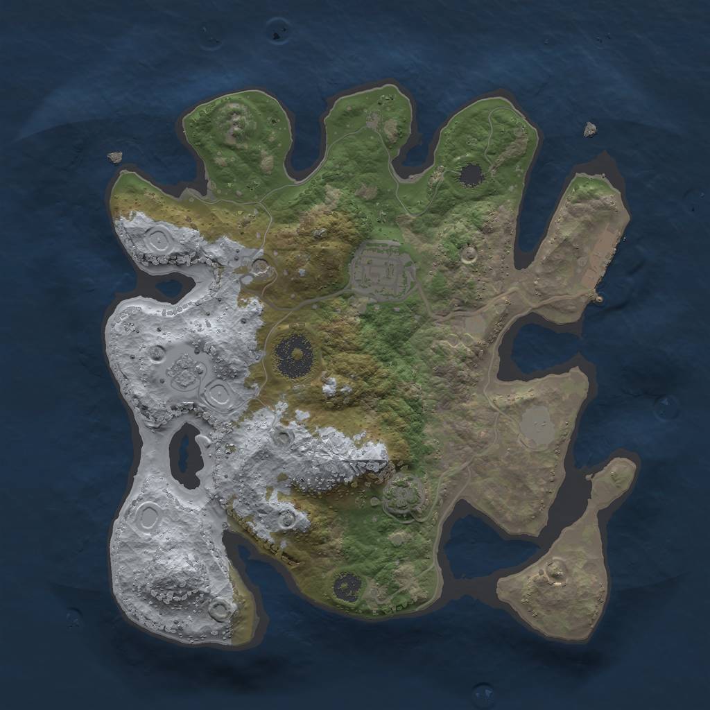 Rust Map: Procedural Map, Size: 2600, Seed: 21267, 8 Monuments