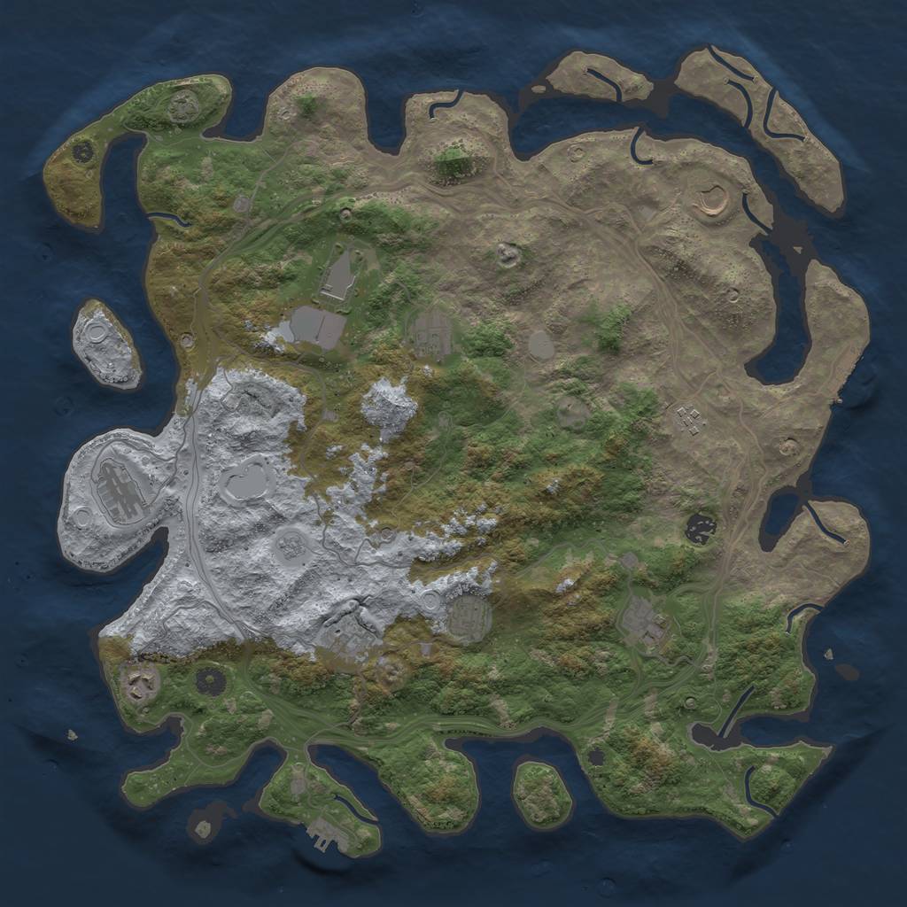 Rust Map: Procedural Map, Size: 4500, Seed: 116869545, 18 Monuments