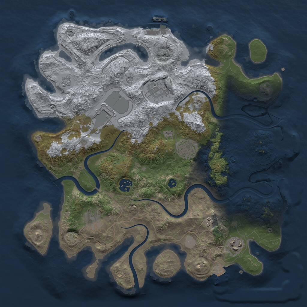 Rust Map: Procedural Map, Size: 3500, Seed: 63705116, 13 Monuments