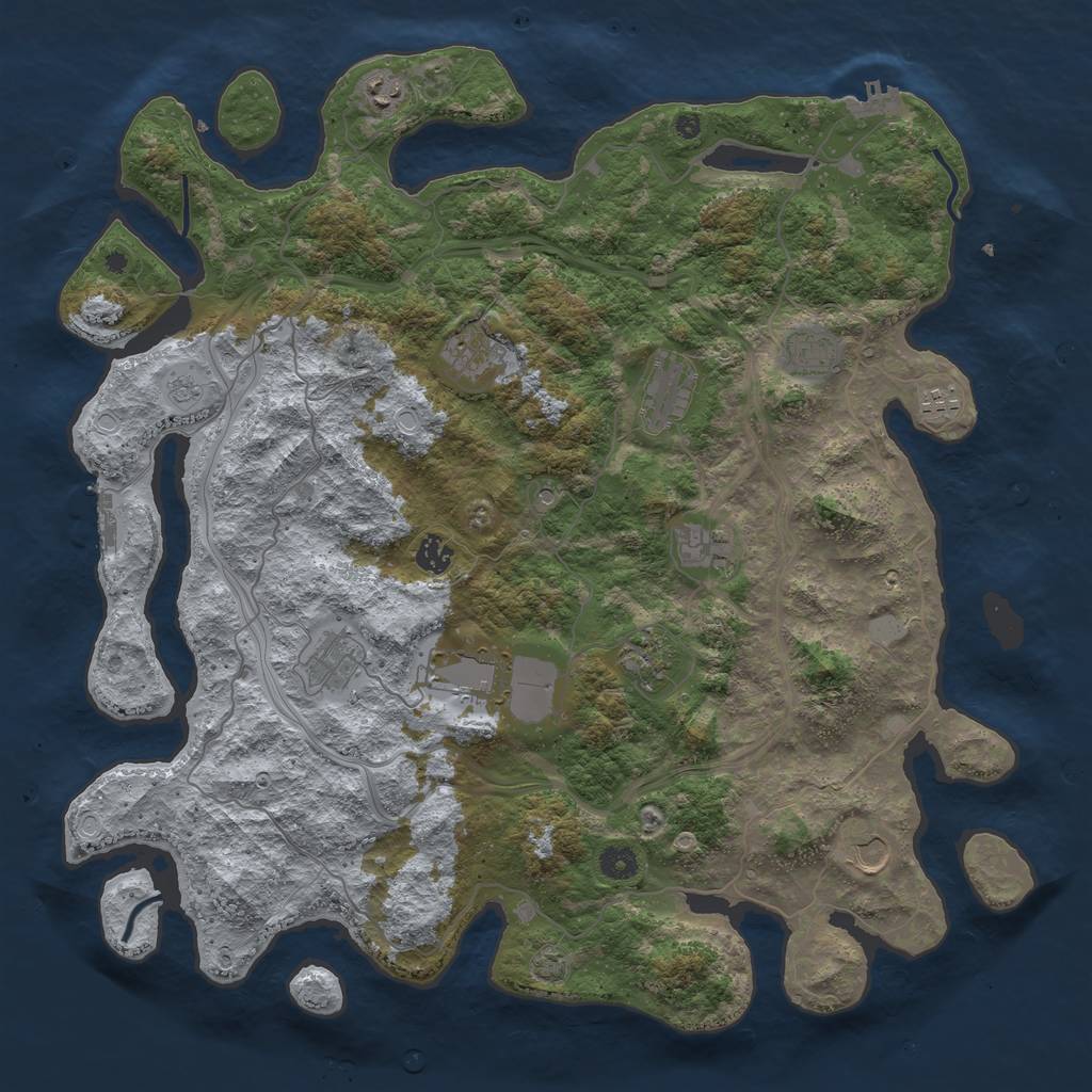 Rust Map: Procedural Map, Size: 4450, Seed: 12285, 19 Monuments