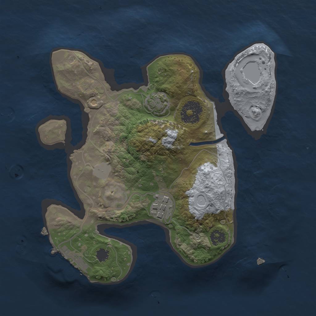 Rust Map: Procedural Map, Size: 2100, Seed: 827572150, 6 Monuments