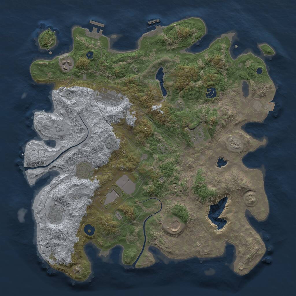 Rust Map: Procedural Map, Size: 4000, Seed: 325848452, 15 Monuments