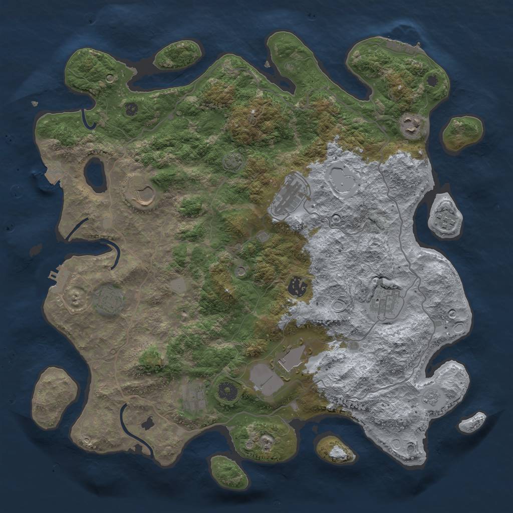 Rust Map: Procedural Map, Size: 4000, Seed: 82440659, 17 Monuments