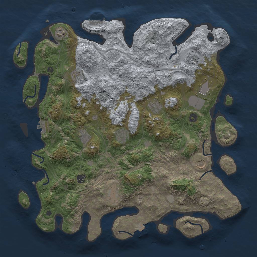 Rust Map: Procedural Map, Size: 4250, Seed: 23865848, 19 Monuments