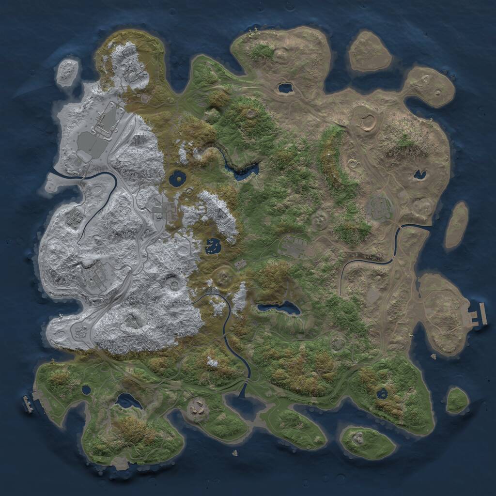 Rust Map: Procedural Map, Size: 4500, Seed: 6072019, 16 Monuments