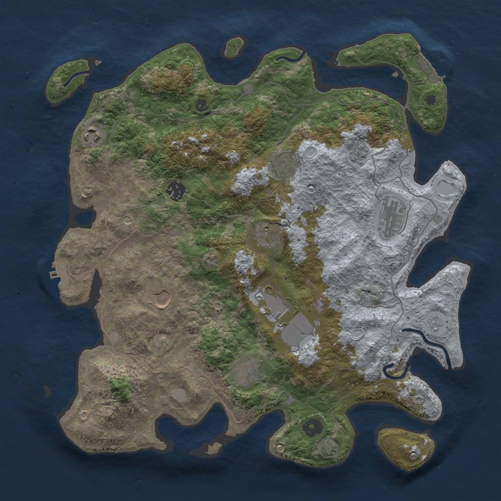 Rust Map: Procedural Map, Size: 4000, Seed: 510706, 17 Monuments