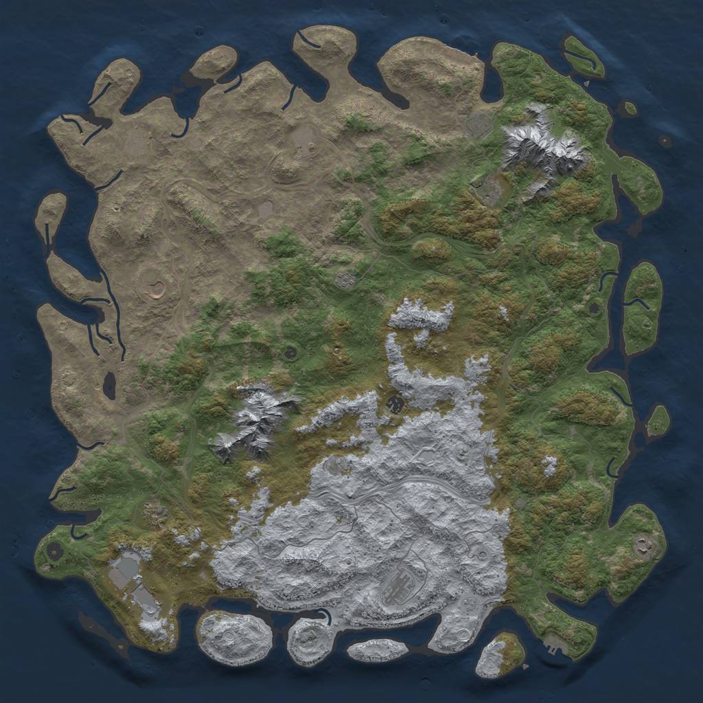 Rust Map: Procedural Map, Size: 6000, Seed: 10241978, 19 Monuments