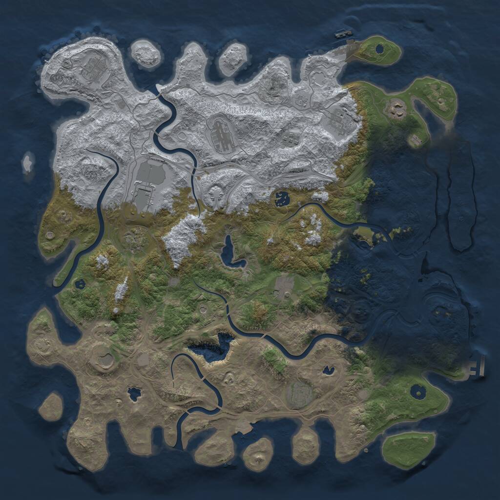 Rust Map: Procedural Map, Size: 4800, Seed: 1587946666, 17 Monuments
