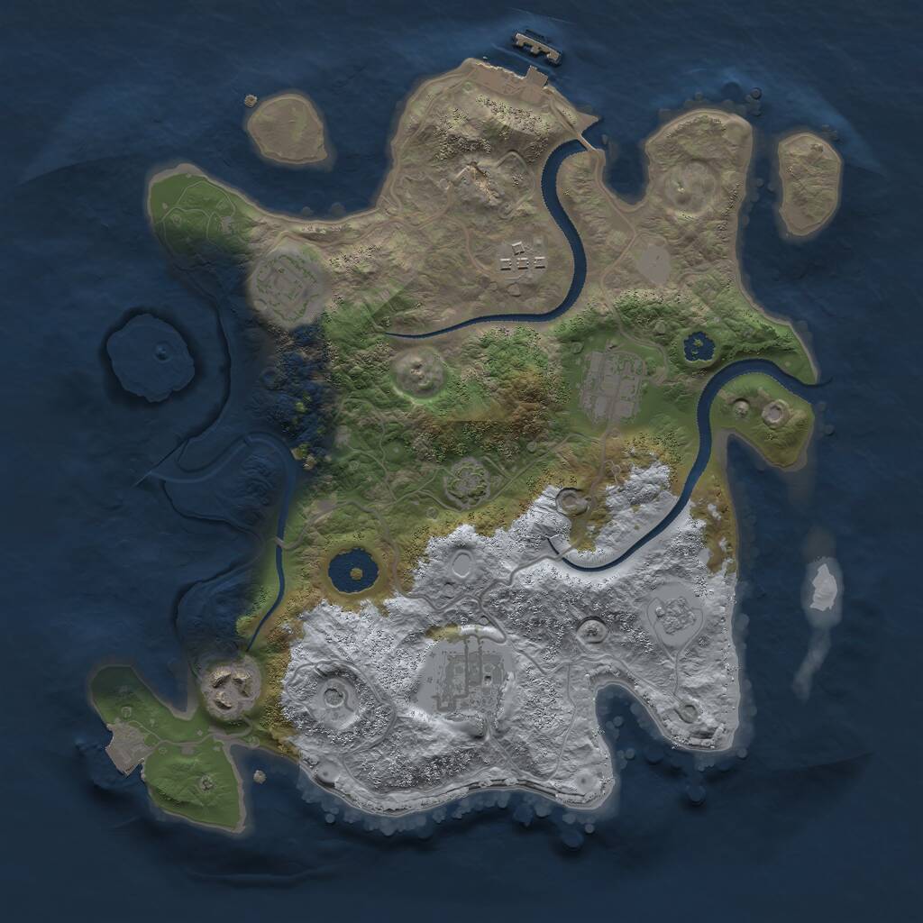 Rust Map: Procedural Map, Size: 3000, Seed: 26132, 10 Monuments